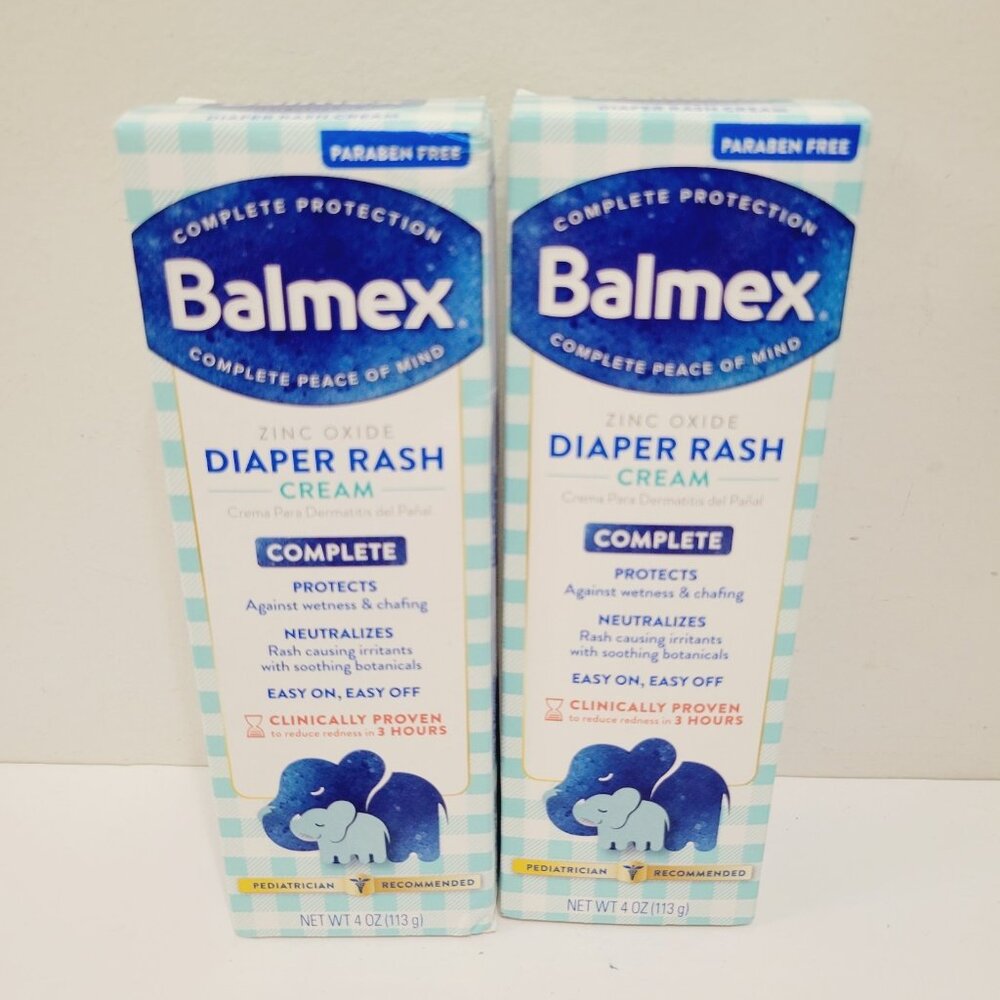 2 Balmex Complete Protection Diaper Rash Cream 4 oz Each